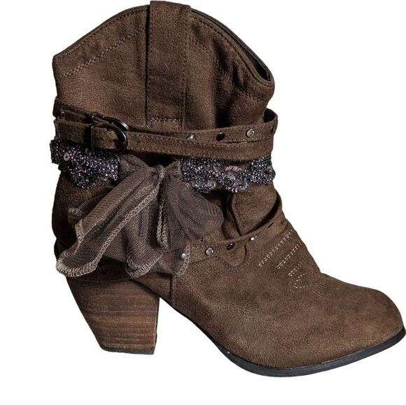 Dolce by Mojo Moxy Brown Cowboy Booties - Picture 1 of 7
